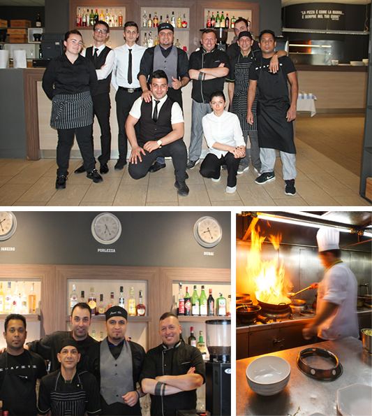 Staff di cucina e sala dell'Osteria Del Porto