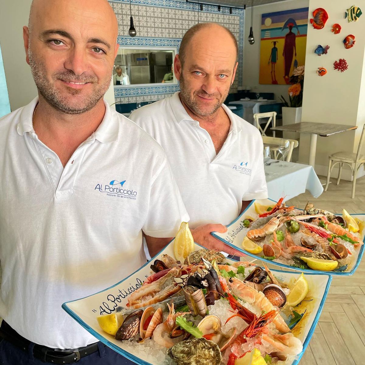 Piatto di crudo di mare al ristorante Al Porticciolo