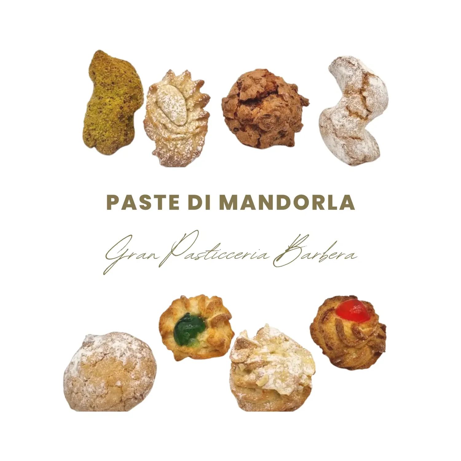 Paste di mandorla miste artigianali della Gran Pasticceria Barbera