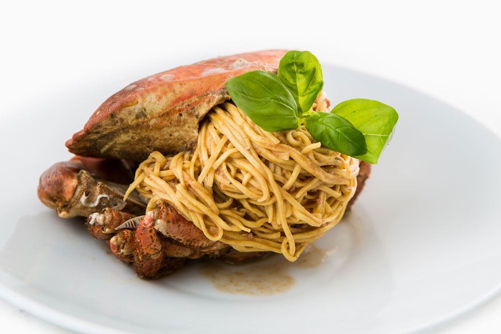 Tagliolini al granchio all'Osteria La Pescheria degli Artisti