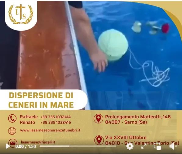 Servizio dispersione ceneri in mare di Onoranze Funebri La Sarnese