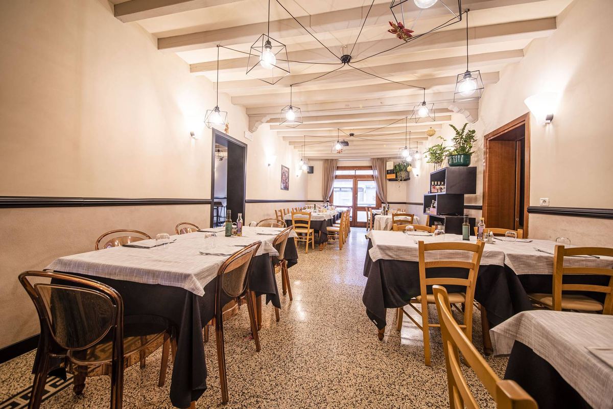 Dettaglio della sala ristorante Tre Garibaldini