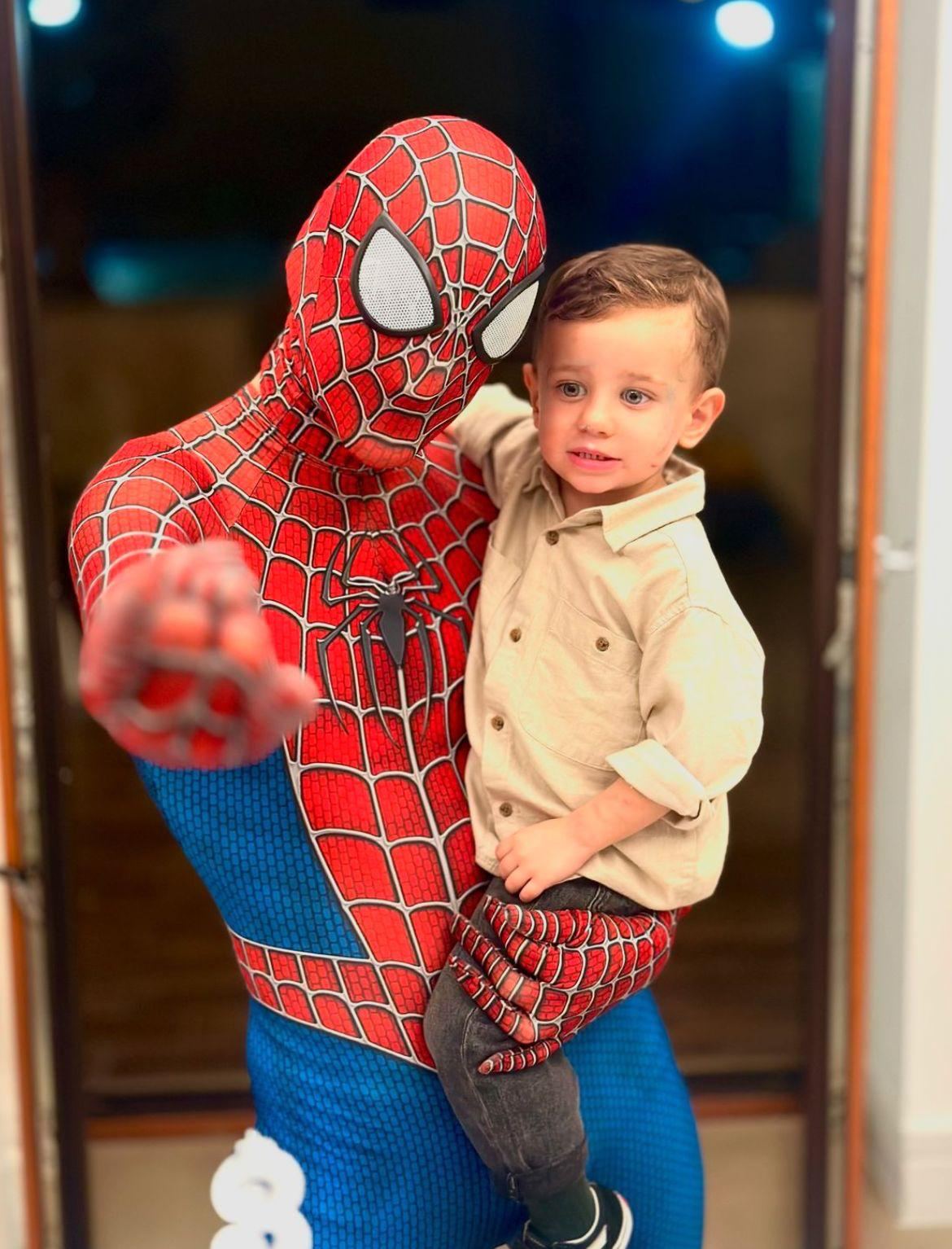 Mascotte Spiderman per feste a tema di Up & Down Animation