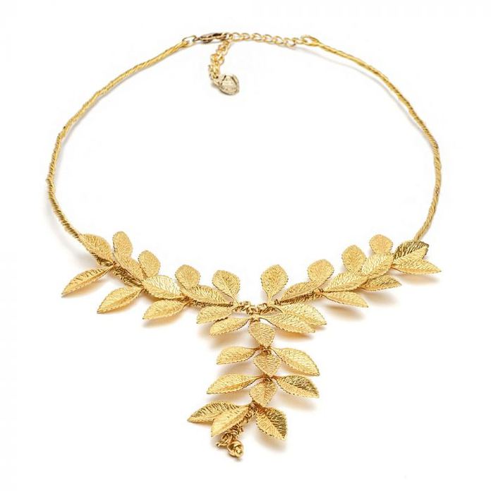 Collana foglie in bigiotteria artigianale di Zingarella