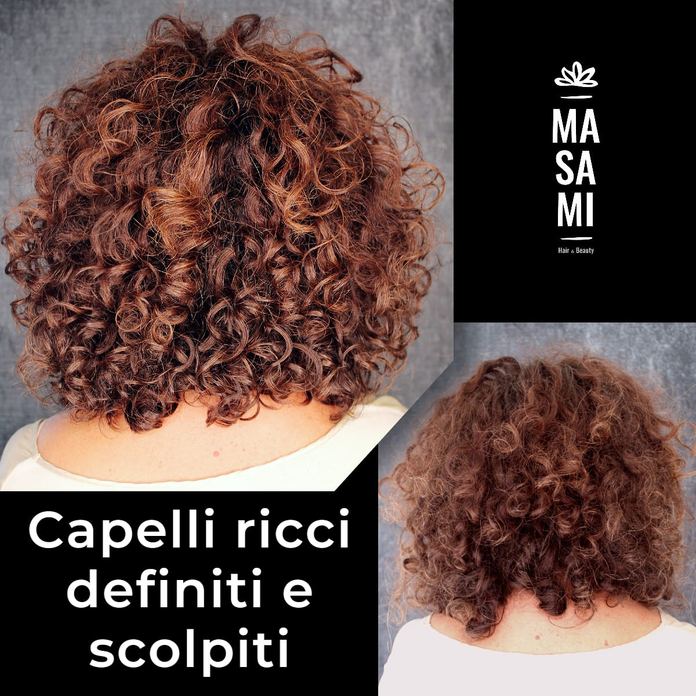Capelli ricci definiti dopo trattamento anticrespo da Masami Hair & Beauty
