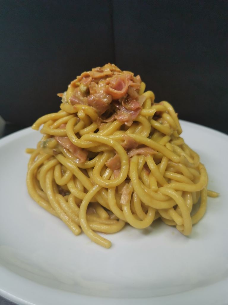 Bigoli al balsamico, specialità della casa alla Bigoleria Alla Rocca di Soave