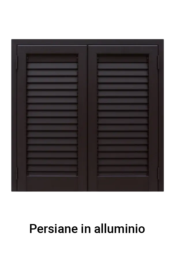 Von ALBINI SERRAMENTI gefertigte Fensterläden aus Aluminium