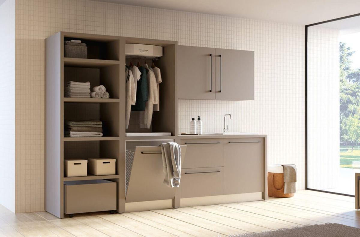Soluzioni per lavanderia e arredo bagno funzionale da Dimensione Edilizia