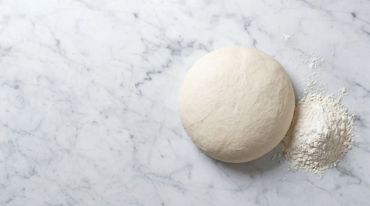 Impasto a lunga lievitazione preparato con farina tipo 0 da Papilla Milano