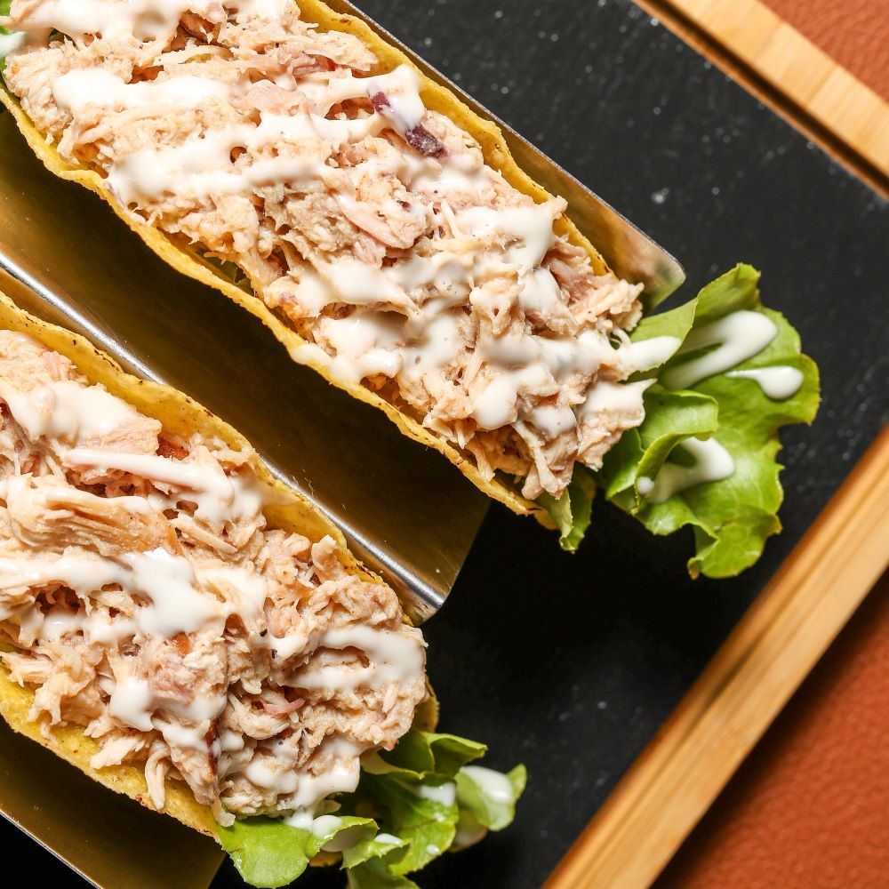 Chicken taco con pulled chicken e salsa ranch di SMOKED AMERICAN BBQ