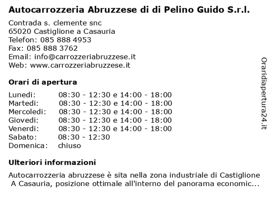 AUTOCARROZZERIA ABRUZZESE DI DI PELINO GUIDO Srl