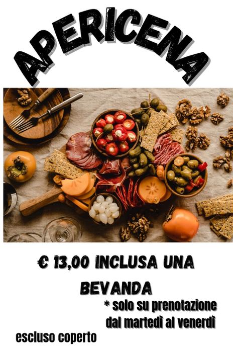 Proposta apericena di PIZZAMANIA con stuzzicherie e bevande