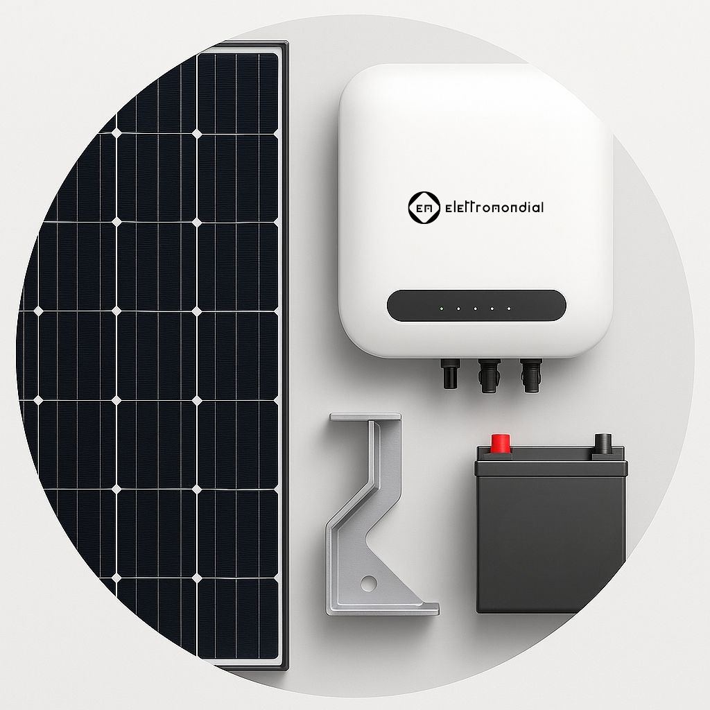 Componenti per impianti fotovoltaici: pannelli, inverter e batterie di T.D. Elettromondial