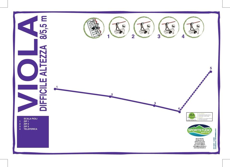 Percorso viola per livelli avanzati al Parco Avventura Albano di Lucania