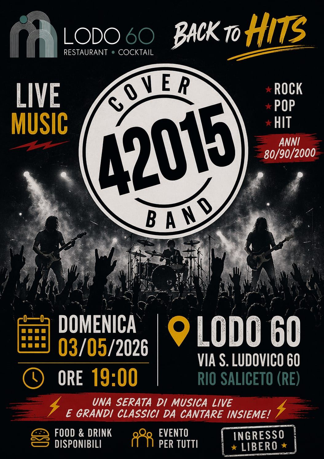 Aperitivo con buffet e live cover band al LODO 60