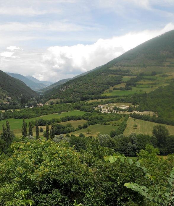 Il paesaggio della Valnerina visibile dall'Hotel delle Rose