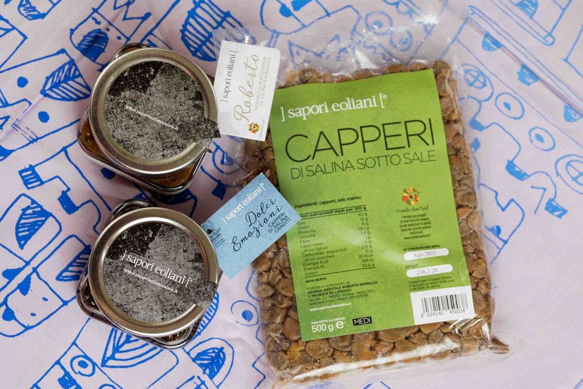 Capperi canditi e sotto sale di Sapori Eoliani