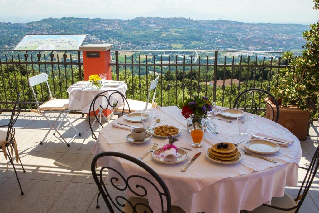 Area esterna con vista del B & B SPRING