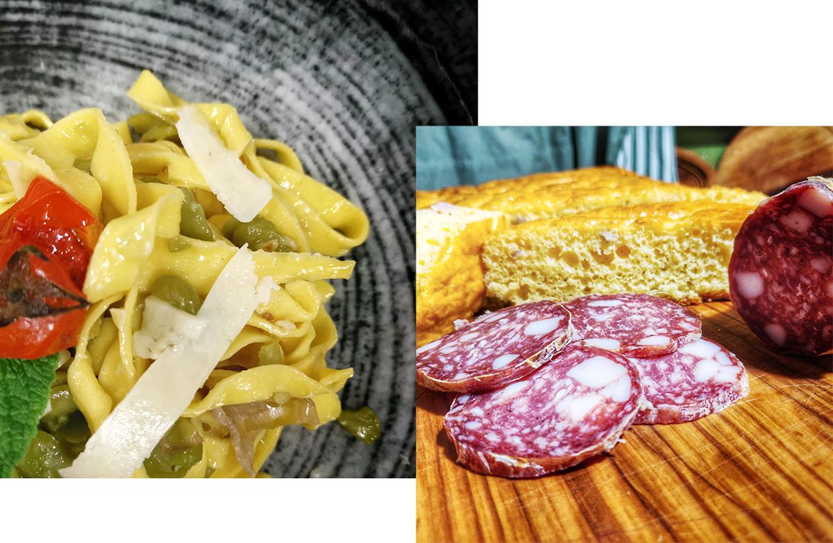 Piatti della tradizione umbra al ristorante OLEVM