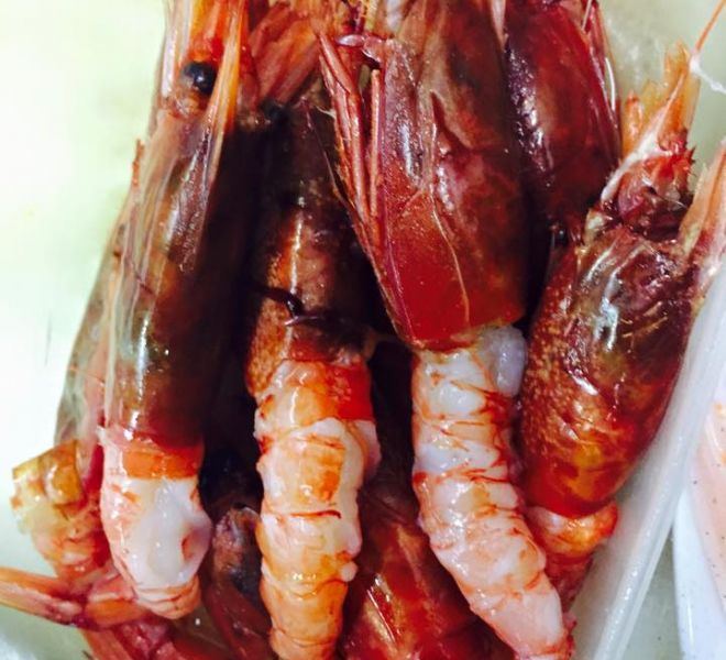 Gamberi freschi al Ristorante Portus